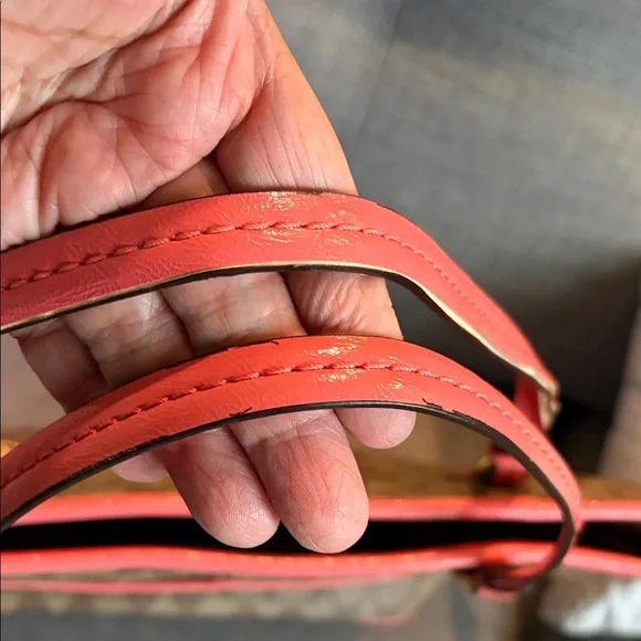 Coach Tan and Pink Signature Tote 15”x12”x4” - Picture 5 of 6